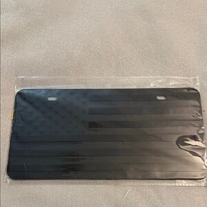 Black American Flag License Plate Cover